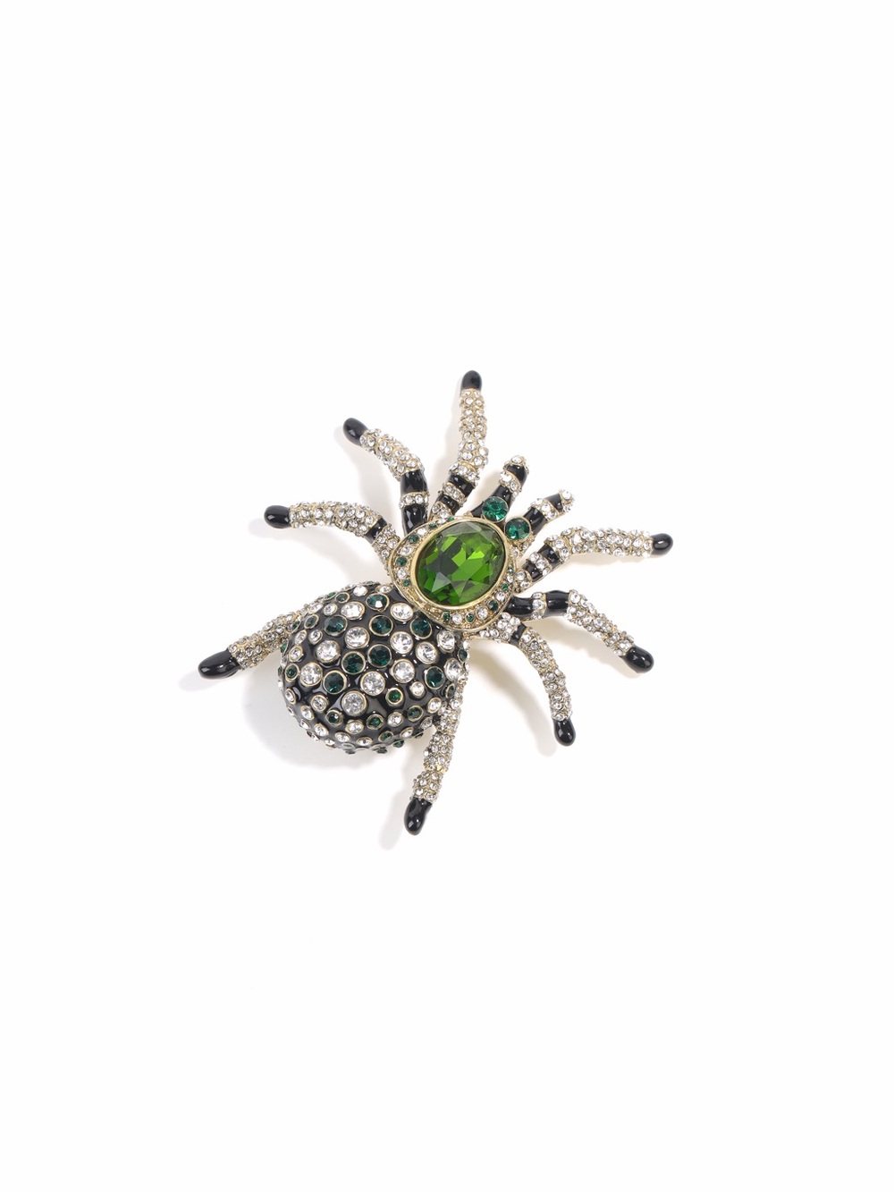 Sparkling Green Spider Brooch Pin - Women Jewelry